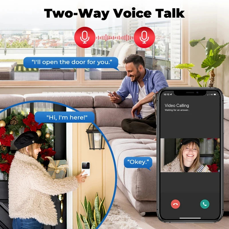 スマートホーム WiFi ビデオドアベル ワイヤレス電話 双 - Home Security No Wifi Needed のレビューと価格