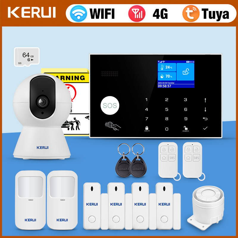 KERUI 4Gアラームシステム、有線ゾーン付き、GSM W - Home Zone Security App のレビューと価格