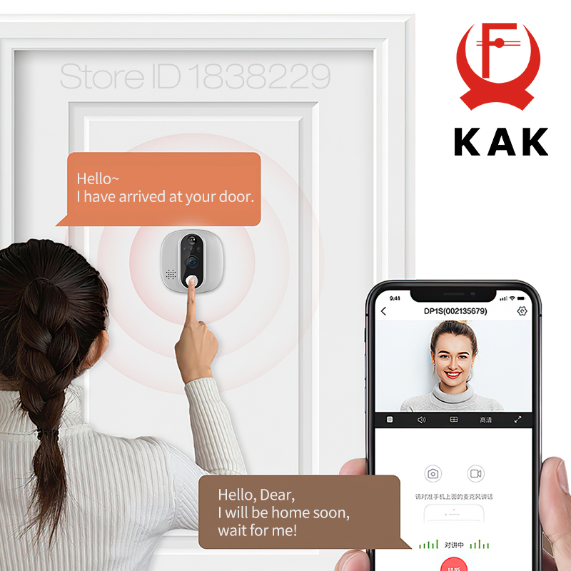 KAK Wifiスマートドアベルカメラ 4.3インチ ビデオ - Peephole Camera Viewer のレビューと価格