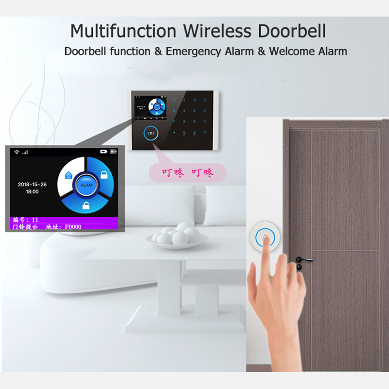 新しい 433MHz ワイヤレスドアベルドアベルボタンホーム - Home Security News のレビューと価格