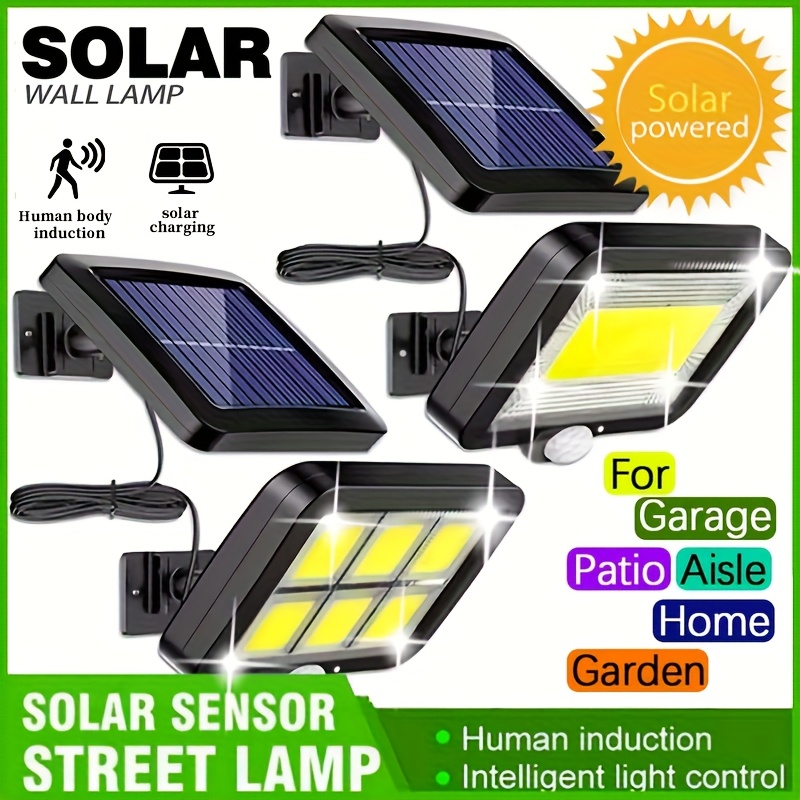 LEDソーラー式分割壁掛けランプ 屋外防水 人感センサー 3 - Home Security Flood Lights のレビューと価格