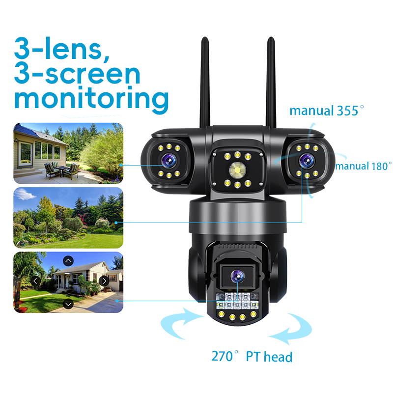 15MP 3 レンズ 3 スクリーン PTZ IP カメラ屋 - Home Security Ai のレビューと価格