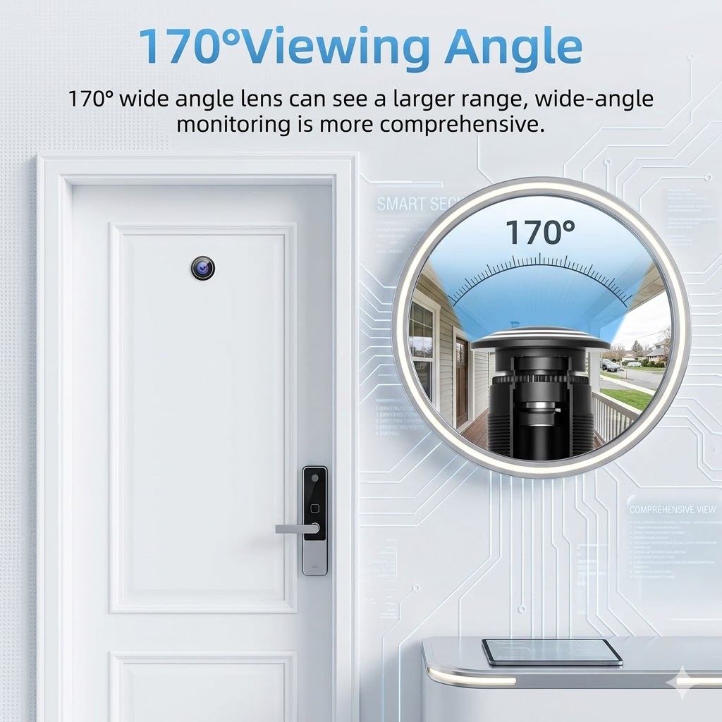 3MP 2K WiFi ビデオドアビューアーのぞき穴カメラ、 - Peephole Camera Viewer のレビューと価格