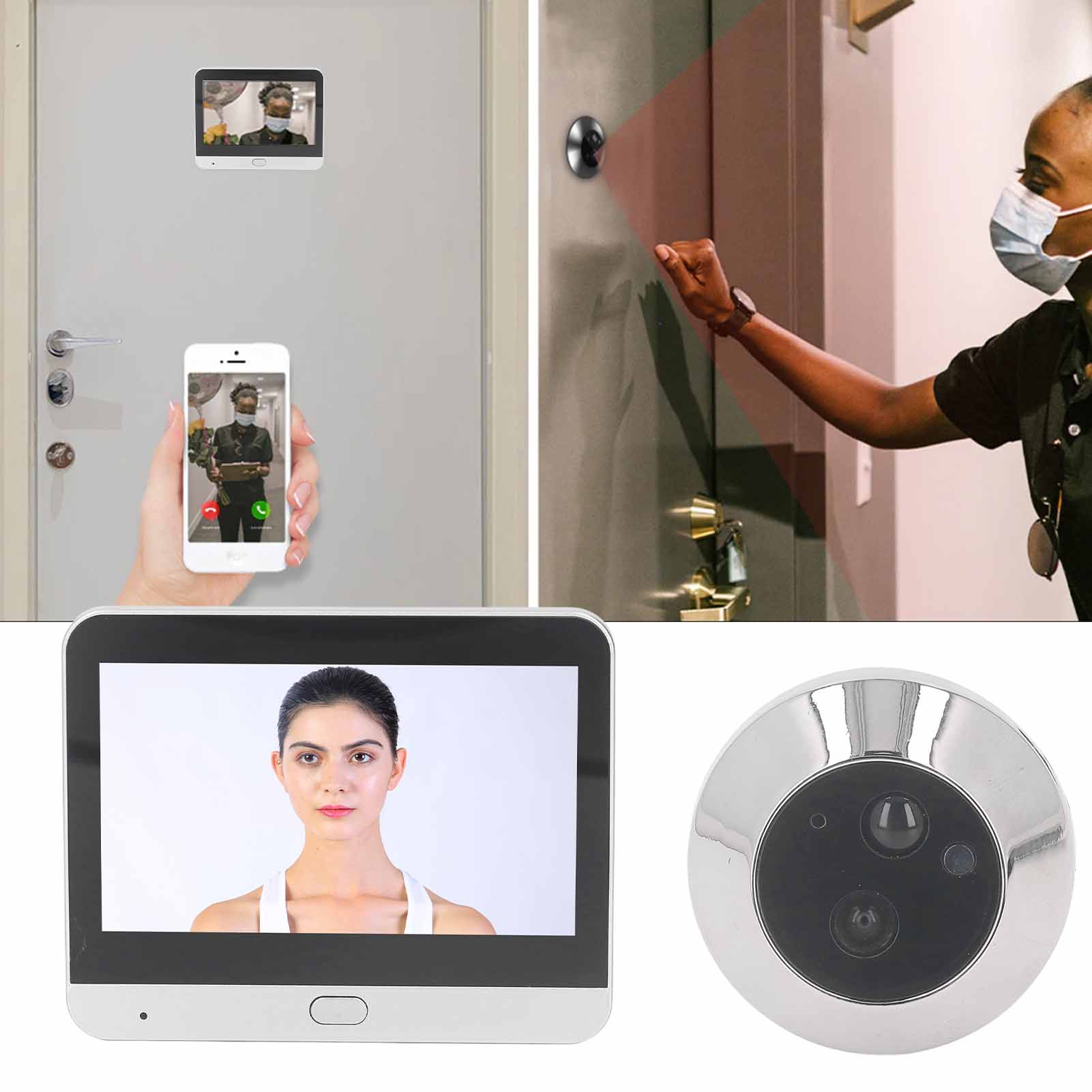 デジタルドアビューアー 120度広角のぞき穴カメラ 1080 - Peephole Camera Viewer のレビューと価格