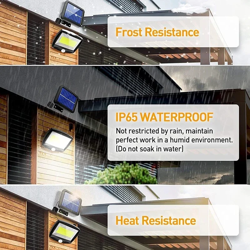 LEDソーラー式分割壁掛けランプ 屋外防水 人感センサー 3 - Home Security Flood Lights のレビューと価格