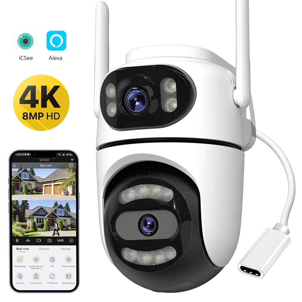 8MP 4K HD Wifi PTZカメラ iCseeアプリ - Home Security Ai のレビューと価格