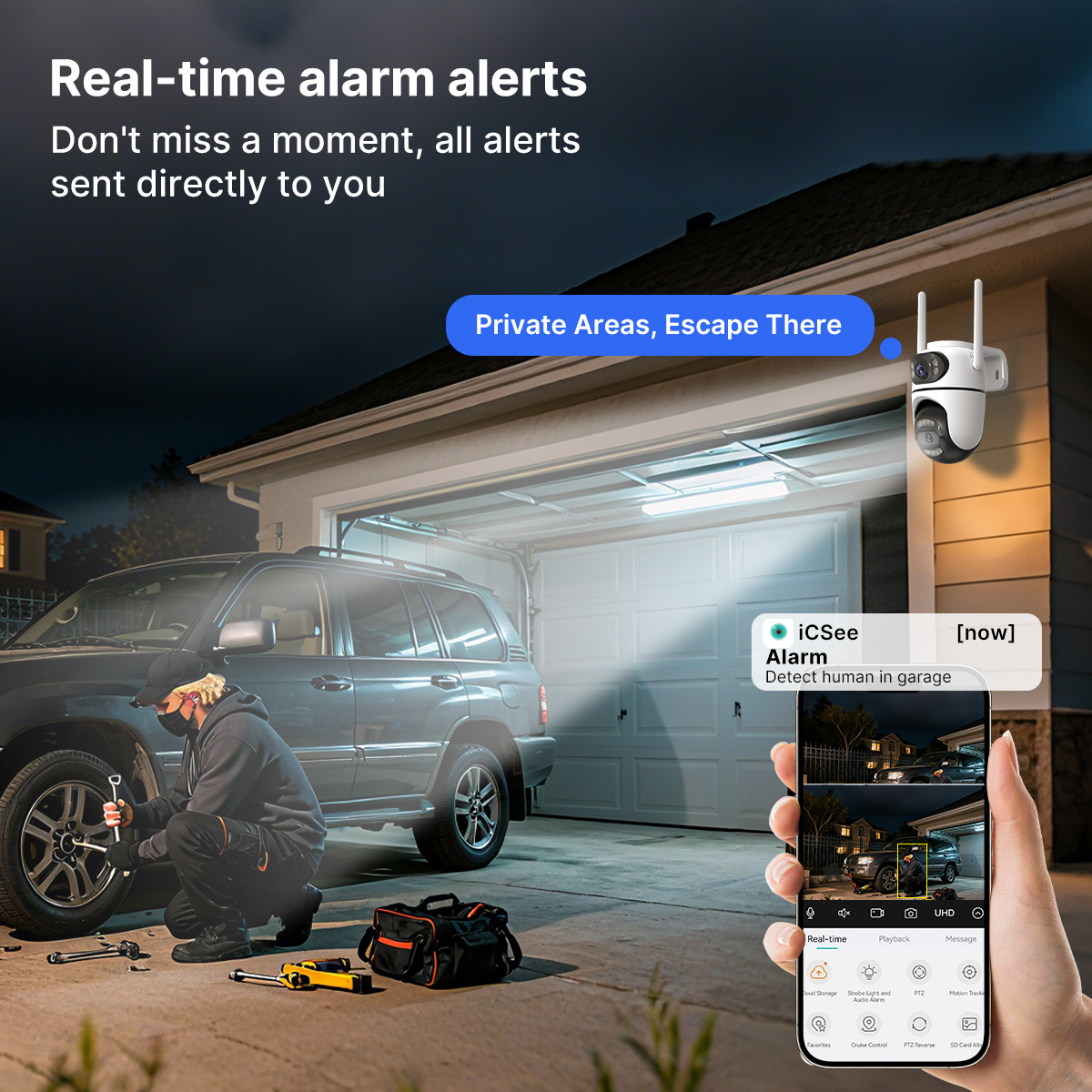 8MP 4K HD Wifi PTZカメラ iCseeアプリ - Home Security Ai のレビューと価格