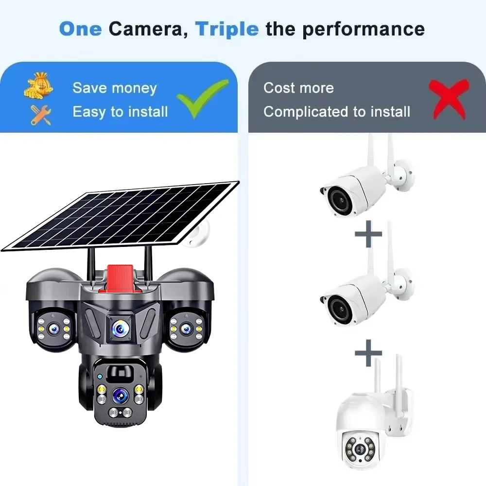 KERUI 屋外PTZ 6MP 4G SIM WIFI ソー - Home Security No Wifi Needed のレビューと価格