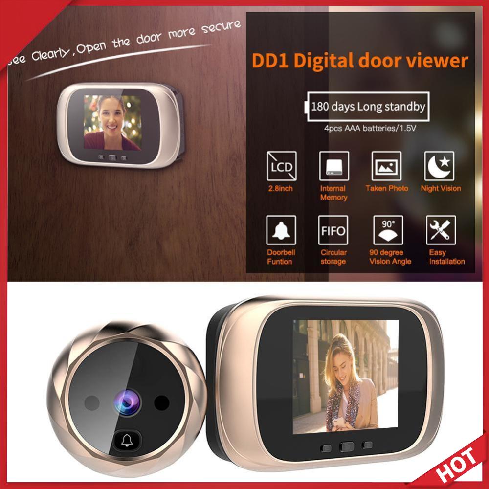 2.8インチデジタルドアベルナイトビジョンドア覗き穴カメラビ - Peephole Camera Viewer のレビューと価格